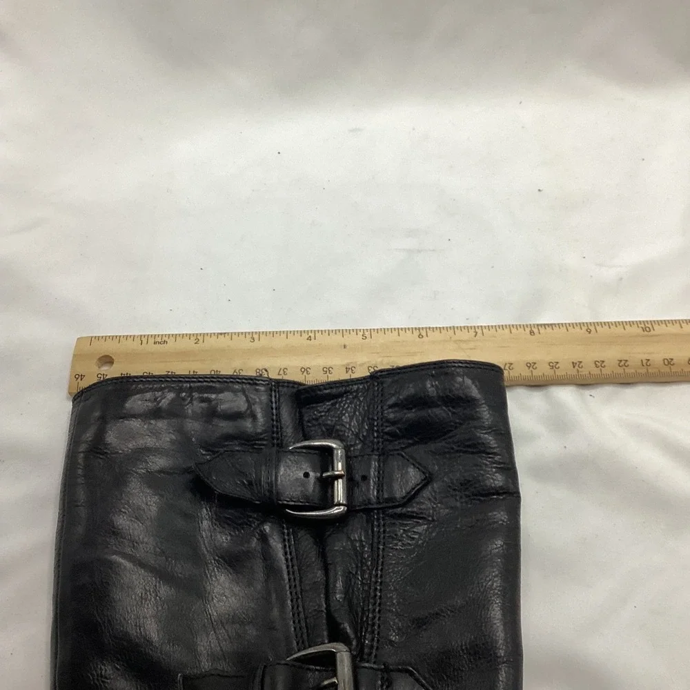 Clarks Black Leather Knee High Boots Buckle Zip Women Size 7.5 M - Picture 11 of 11